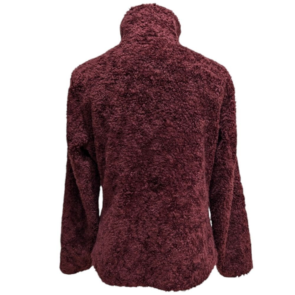 Pendleton Fuzzy Teddy Soft Zip Sweater Jacket in Burgundy Women's Size S - Picture 4 of 13